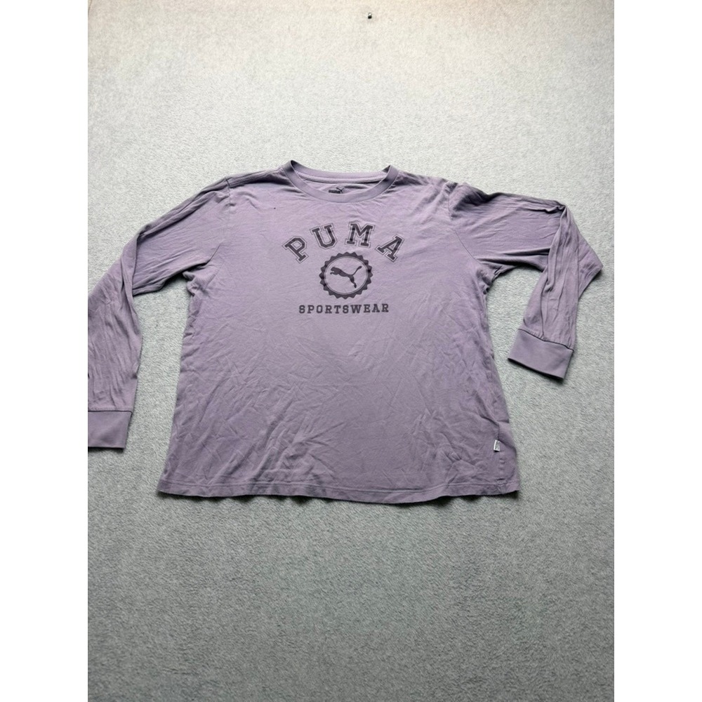 Puma Sportswear Womens Long Sleeve Graphic T-Shirt Purple XL 683129-03